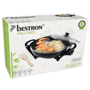 Bestron Electric Party-Wok-Set, Electric Table Grill with Mini Wok